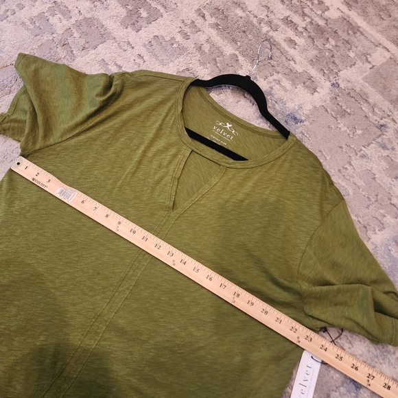 NWT Velvet By Graham & Spencer Green Vintage Slub Cotton Tee women's size XL - Picture 8 of 16